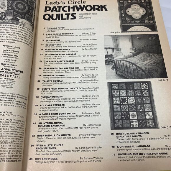 2 Lady's Circle Patchwork Quilts Magazines Dec 1992 & April 1993 Quilt Patterns - Picture 5 of 11